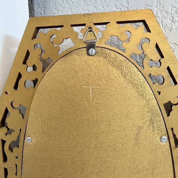 VTG Syroco MCM Mirror #4912 Gold Hollywood Regency USA Ornate Wall Decor 22"x9" - Picture 12 of 16